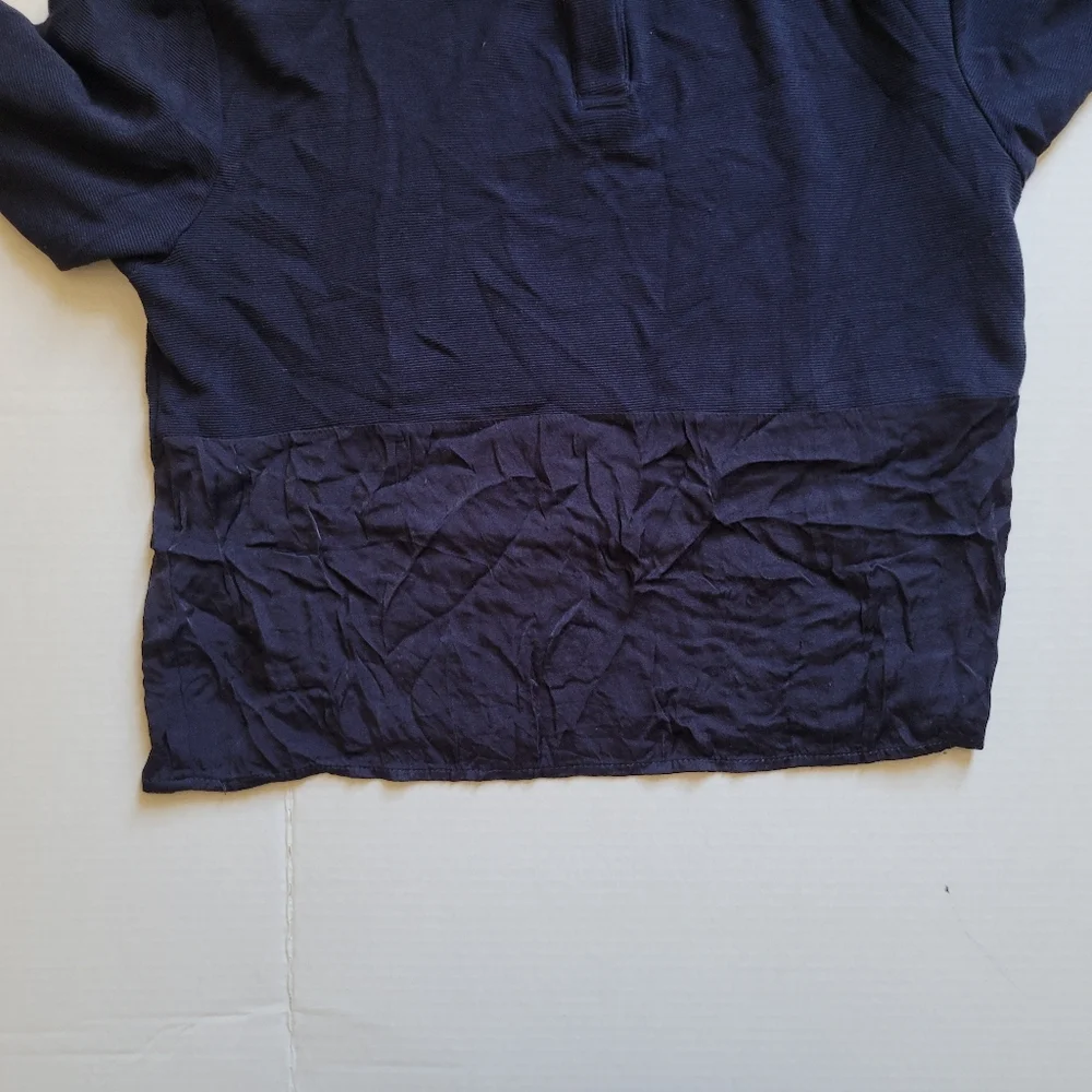 Mango golf shirt pull over top short sleeve dark blue preppy sporty size XS - Picture 15 of 15
